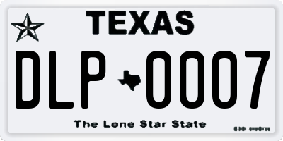 TX license plate DLP0007