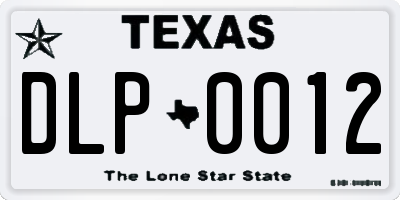 TX license plate DLP0012