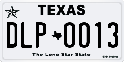 TX license plate DLP0013