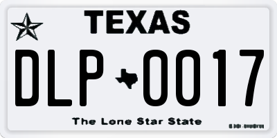 TX license plate DLP0017