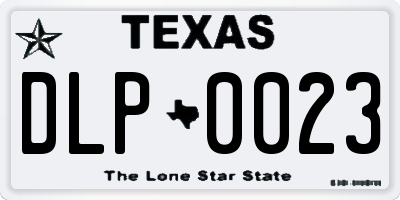 TX license plate DLP0023