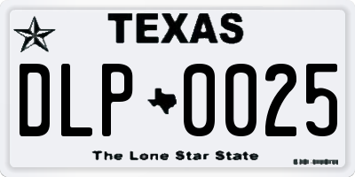 TX license plate DLP0025