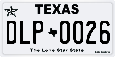 TX license plate DLP0026