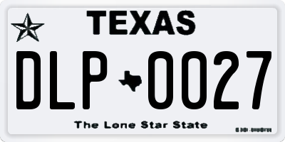 TX license plate DLP0027