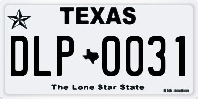 TX license plate DLP0031