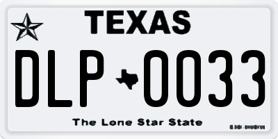 TX license plate DLP0033
