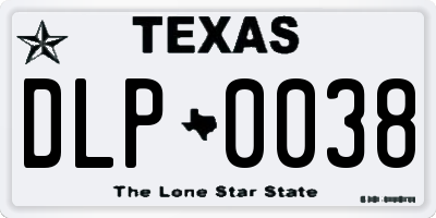 TX license plate DLP0038