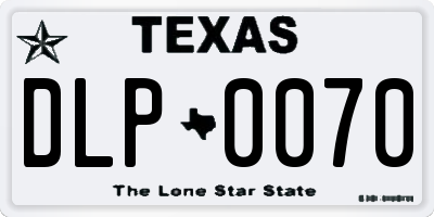 TX license plate DLP0070