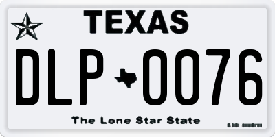 TX license plate DLP0076