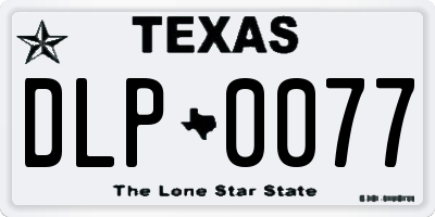 TX license plate DLP0077