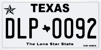 TX license plate DLP0092