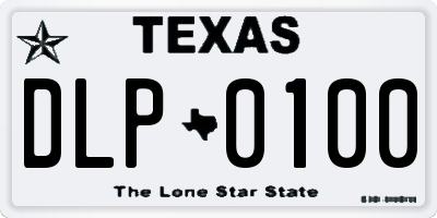 TX license plate DLP0100