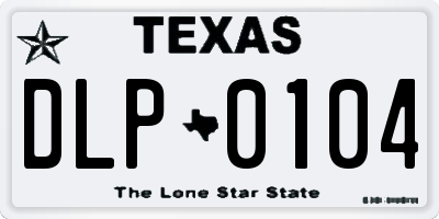 TX license plate DLP0104