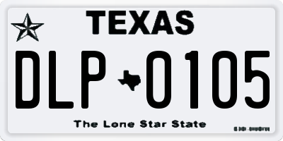 TX license plate DLP0105