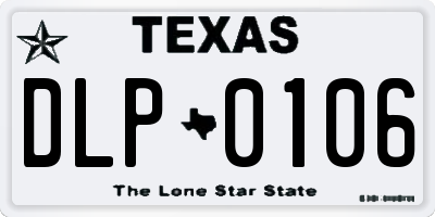 TX license plate DLP0106