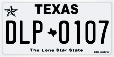 TX license plate DLP0107