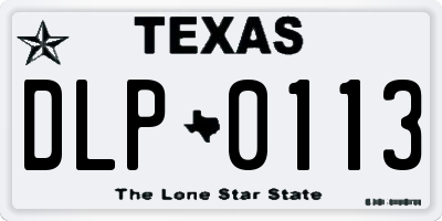 TX license plate DLP0113