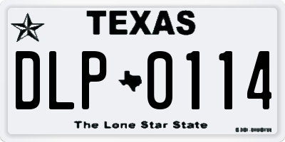 TX license plate DLP0114