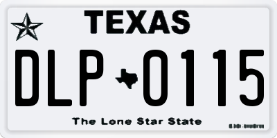 TX license plate DLP0115