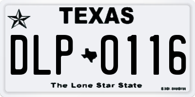 TX license plate DLP0116