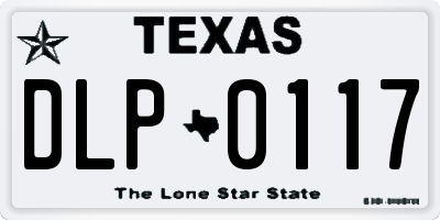 TX license plate DLP0117