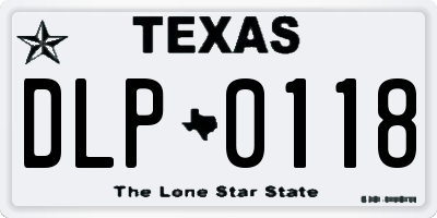 TX license plate DLP0118