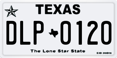TX license plate DLP0120