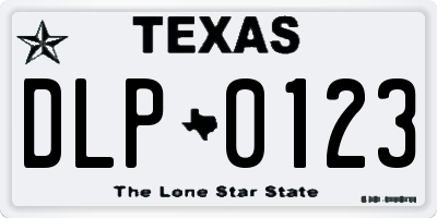 TX license plate DLP0123