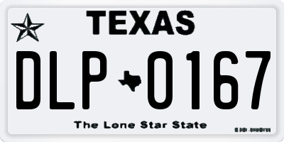 TX license plate DLP0167