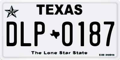 TX license plate DLP0187