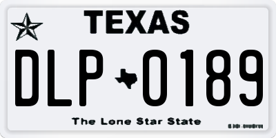 TX license plate DLP0189