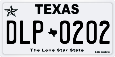 TX license plate DLP0202