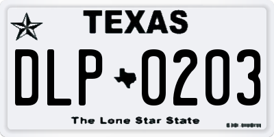 TX license plate DLP0203