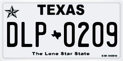 TX license plate DLP0209