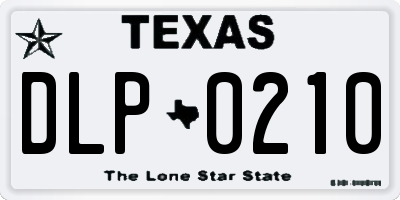 TX license plate DLP0210