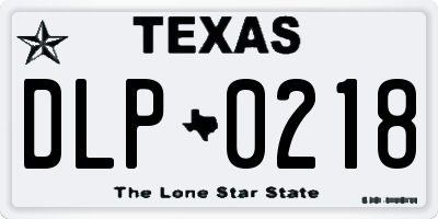TX license plate DLP0218