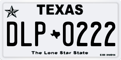 TX license plate DLP0222