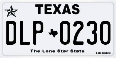 TX license plate DLP0230