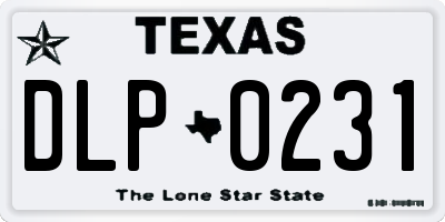 TX license plate DLP0231