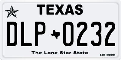 TX license plate DLP0232