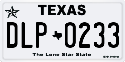 TX license plate DLP0233