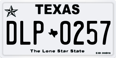 TX license plate DLP0257