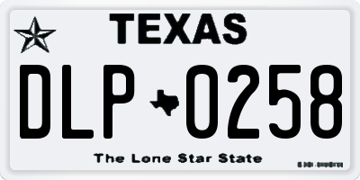 TX license plate DLP0258
