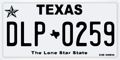 TX license plate DLP0259