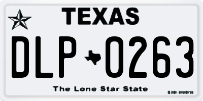 TX license plate DLP0263