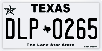 TX license plate DLP0265