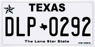 TX license plate DLP0292