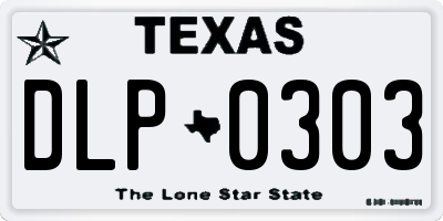 TX license plate DLP0303