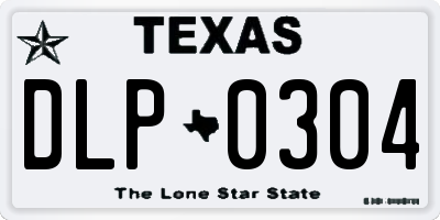 TX license plate DLP0304
