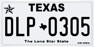 TX license plate DLP0305